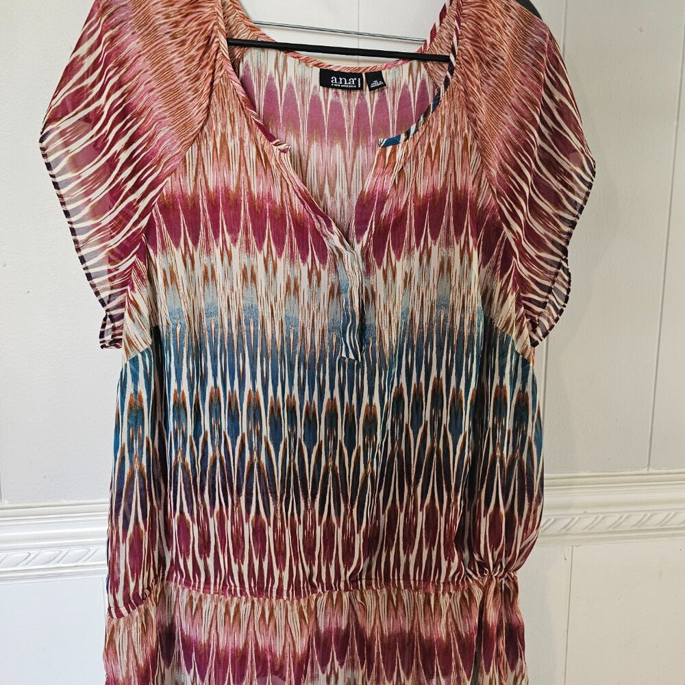 Ana sheer blouse - 1X